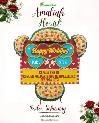 Karangan Papan Bunga Pernikahan di Guwang